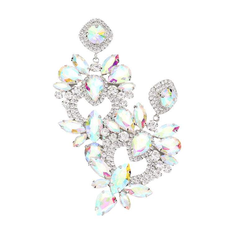 Multi Stone Statement Dangle Evening Earrings - Madeline Love - Flyclothing LLC