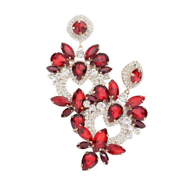 Multi Stone Statement Dangle Evening Earrings - Madeline Love - Flyclothing LLC