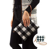 Multi-Way Buffalo Plaid Crossbody Wristlet Bag - Madeline Love - Flyclothing LLC