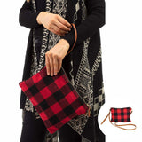Multi-Way Buffalo Plaid Crossbody Wristlet Bag - Madeline Love - Flyclothing LLC