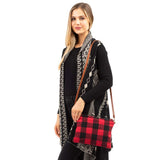 Multi-Way Buffalo Plaid Crossbody Wristlet Bag - Madeline Love - Flyclothing LLC