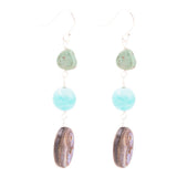 Multicolor Abalone and Blue Magnesite Sterling Silver Drop Earrings - Barse Jewelry