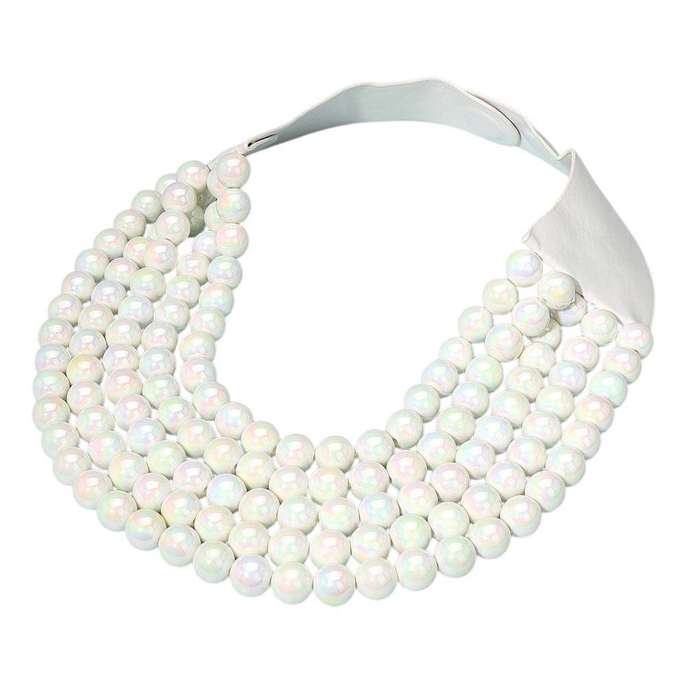 Multistrand Beaded Statement Magnetic Necklace - Madeline Love - Flyclothing LLC