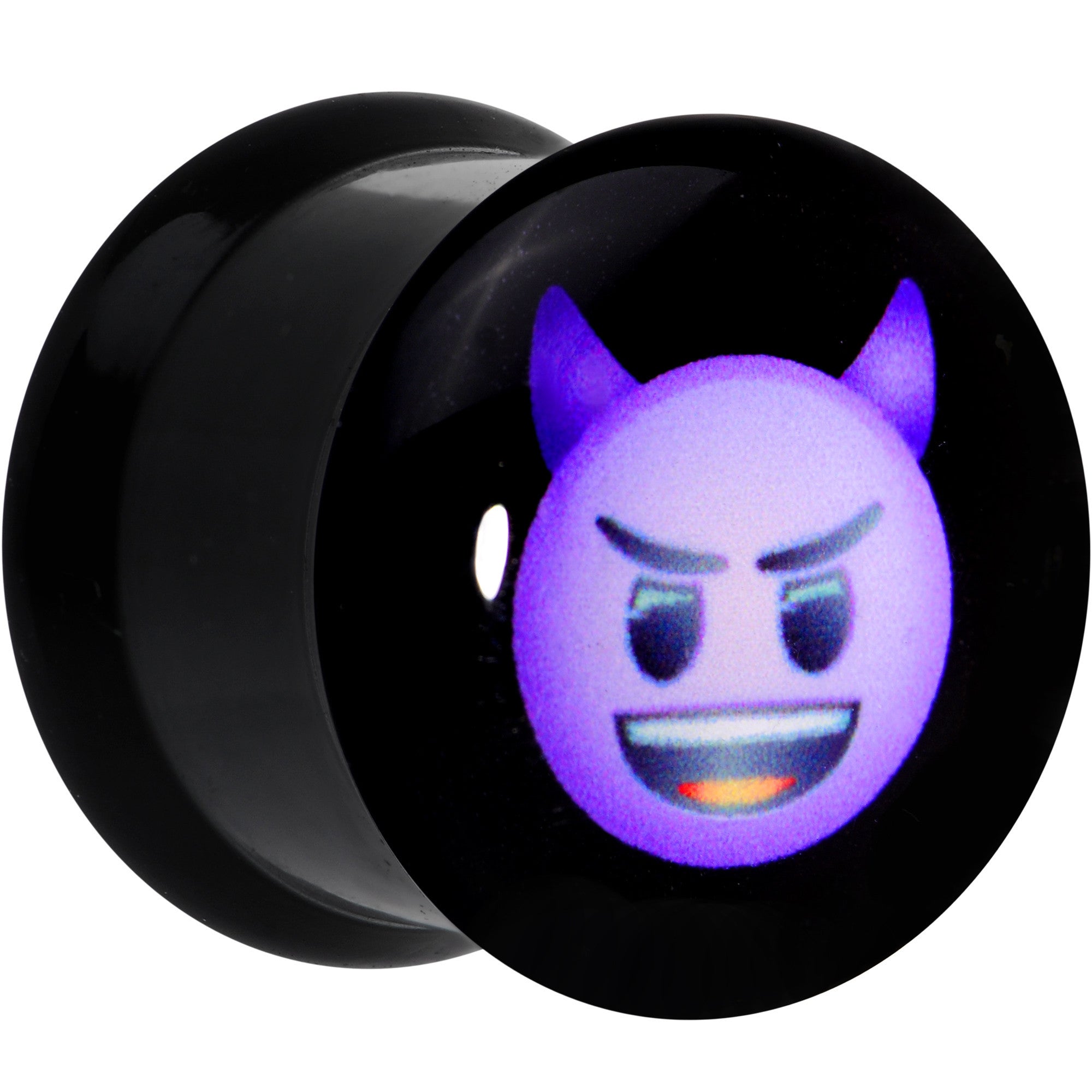 1/2 Licensed Purple Devil emoji Acrylic Double Flare Plug Set - BodyCandy - Flyclothing LLC