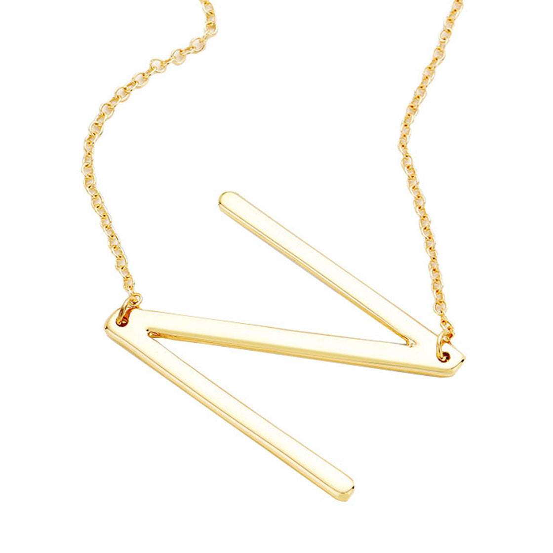 N Monogram Metal Pendant Necklace - Madeline Love - Flyclothing LLC
