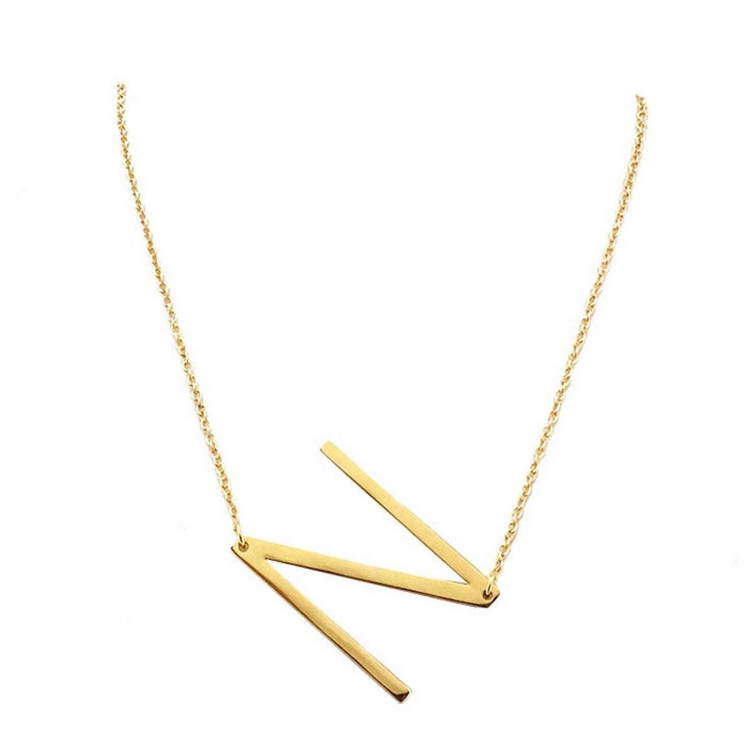 N Monogram Metal Pendant Necklace - Madeline Love - Flyclothing LLC