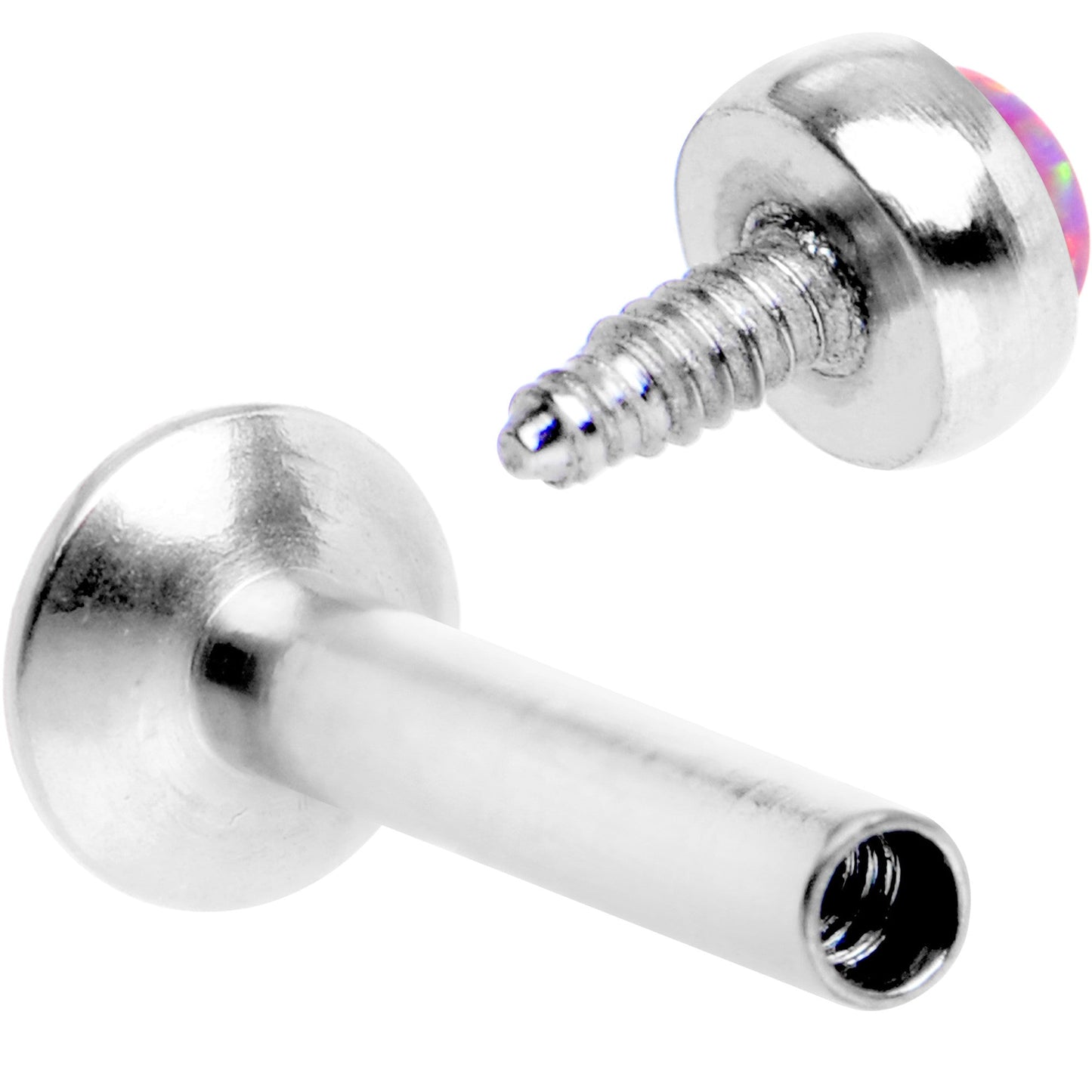 1/4 Pink Synthetic Opal Internally Threaded Daith Cartilage Tragus - BodyCandy - Flyclothing LLC