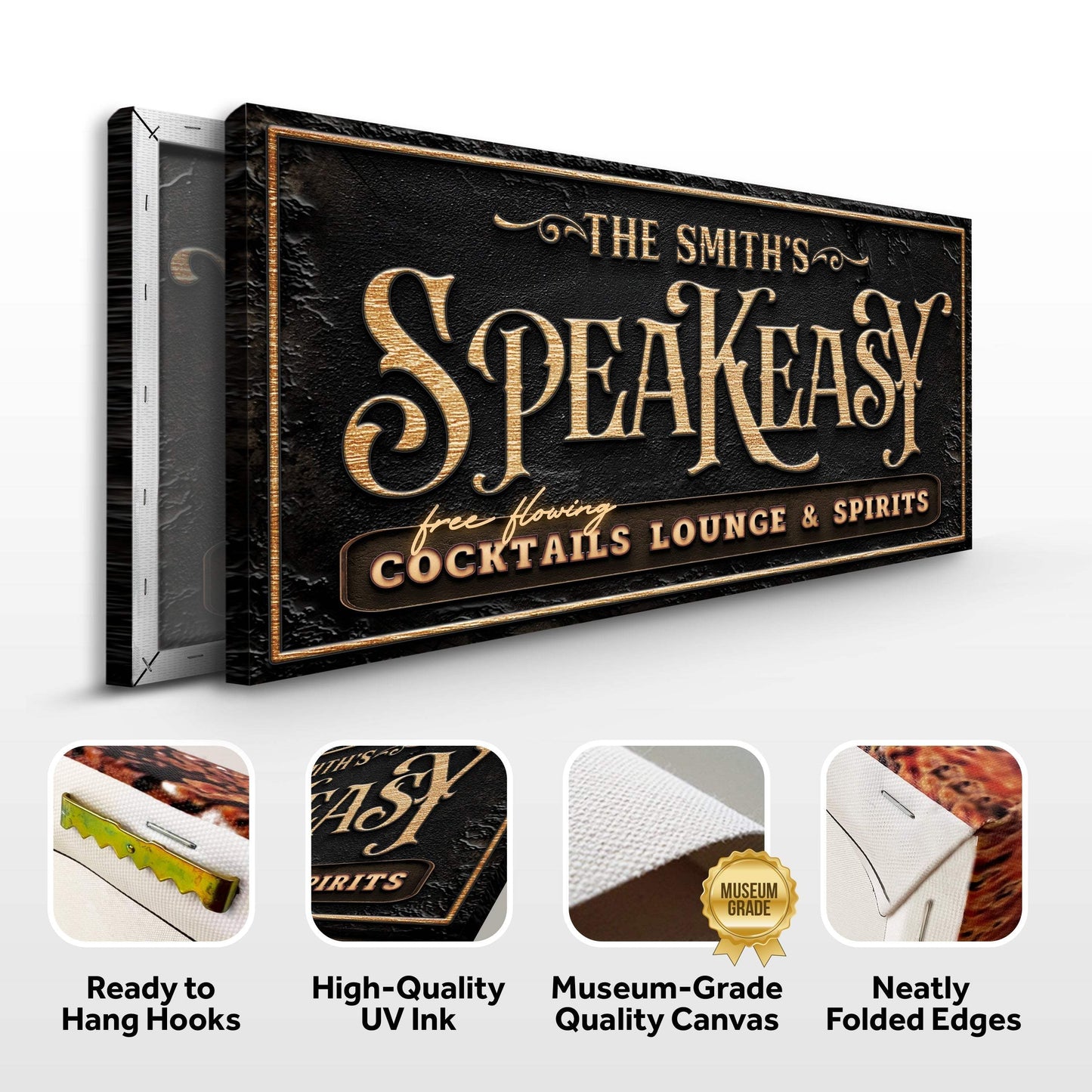 Speakeasy Personalized Bar Sign - Tailored Canvases - Flyclothing LLC