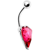 Red Gem Huge Heart Belly Ring - BodyCandy - Flyclothing LLC
