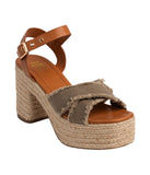 Nana Platform Sandals in Khaki - Naughty Monkey