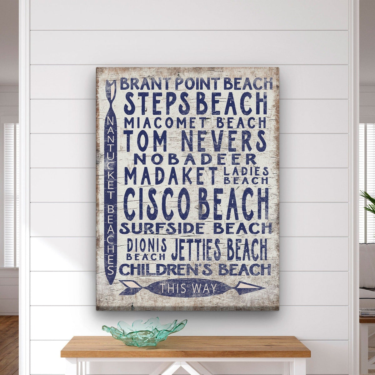 Vintage Nantucket Beaches Sign | Cisco Steps Madaket Surfside Beaches - Off The Square Designs - Flyclothing LLC