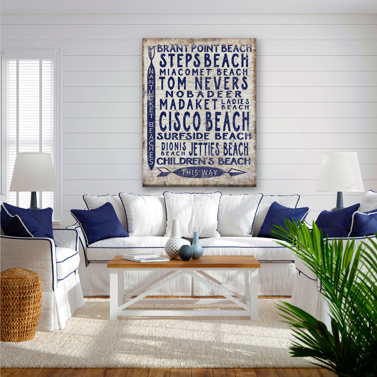 Vintage Nantucket Beaches Sign | Cisco Steps Madaket Surfside Beaches - Off The Square Designs - Flyclothing LLC