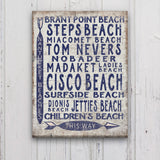 Vintage Nantucket Beaches Sign | Cisco Steps Madaket Surfside Beaches - Off The Square Designs - Flyclothing LLC
