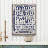 Vintage Nantucket Beaches Sign | Cisco Steps Madaket Surfside Beaches - Off The Square Designs - Flyclothing LLC