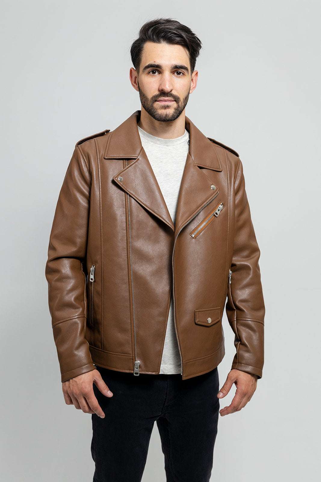 Nash Men's Faux Leather Motorcycle Jacket - Whet Blu NYC - Flyclothing LLC