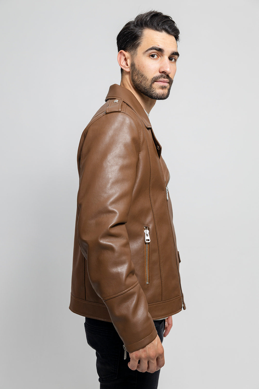 Nash Men's Faux Leather Motorcycle Jacket - Whet Blu NYC - Flyclothing LLC