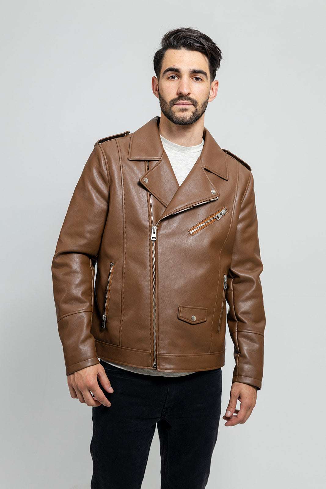 Nash Men's Faux Leather Motorcycle Jacket - Whet Blu NYC - Flyclothing LLC