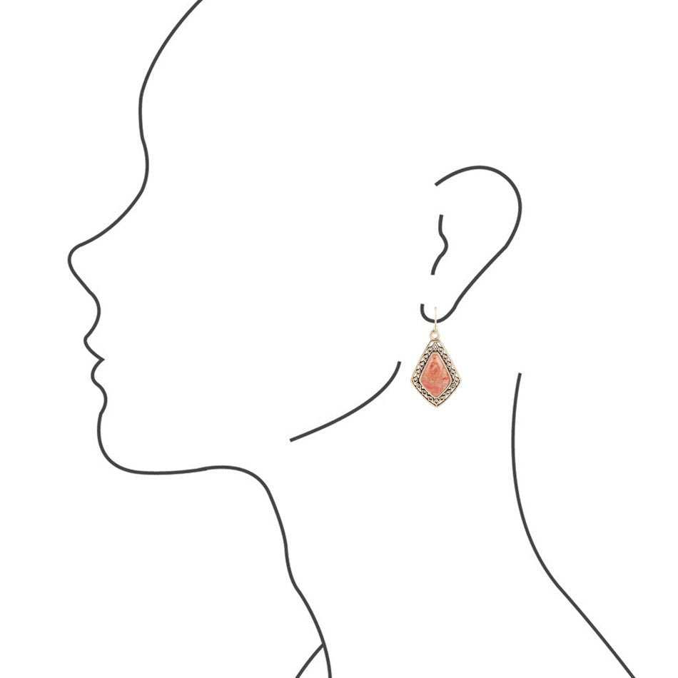 Native Vibe Orange Sponge Coral Arrow Earrings - Barse Jewelry - Flyclothing LLC
