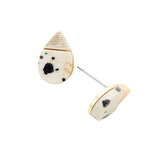 Natural Stone Accented Teardrop Detail Stud Earrings - Madeline Love - Flyclothing LLC