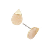 Natural Stone Accented Teardrop Detail Stud Earrings - Madeline Love - Flyclothing LLC