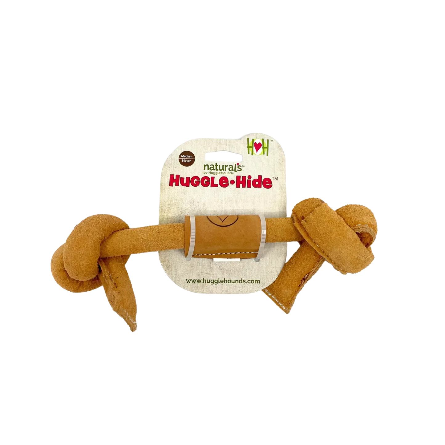Huggle-Hide® Natural Leather Bone Dog Toy, 3 Pack - HuggleHounds - Flyclothing LLC