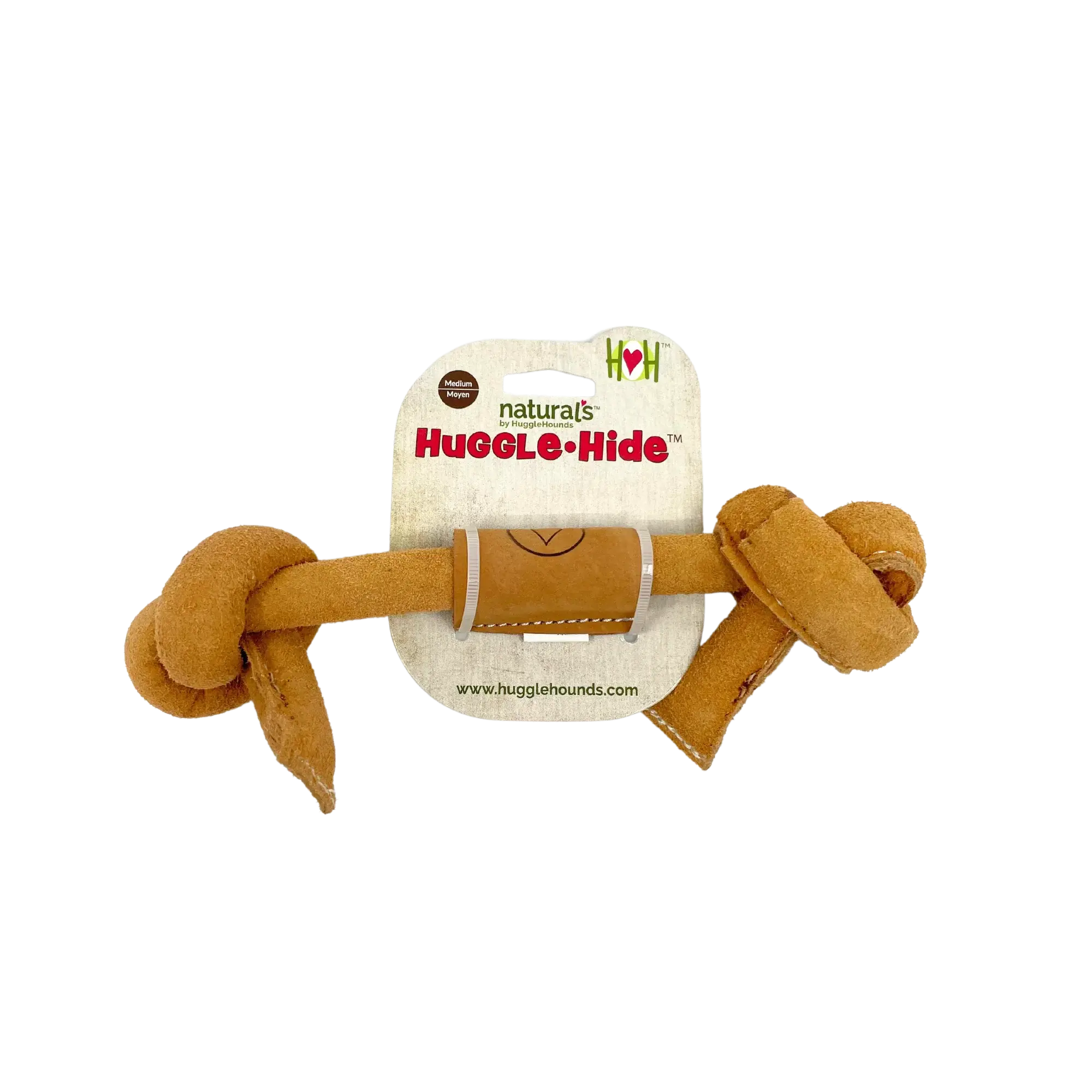 Huggle-Hide® Natural Leather Bone Dog Toy, 3 Pack - HuggleHounds - Flyclothing LLC