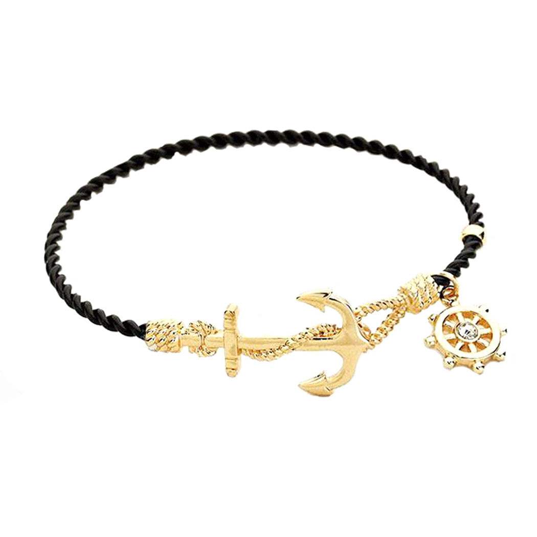 Nautical Anchor Helm Charm Hook Bracelet Anchor Bracelet - Madeline Love - Flyclothing LLC