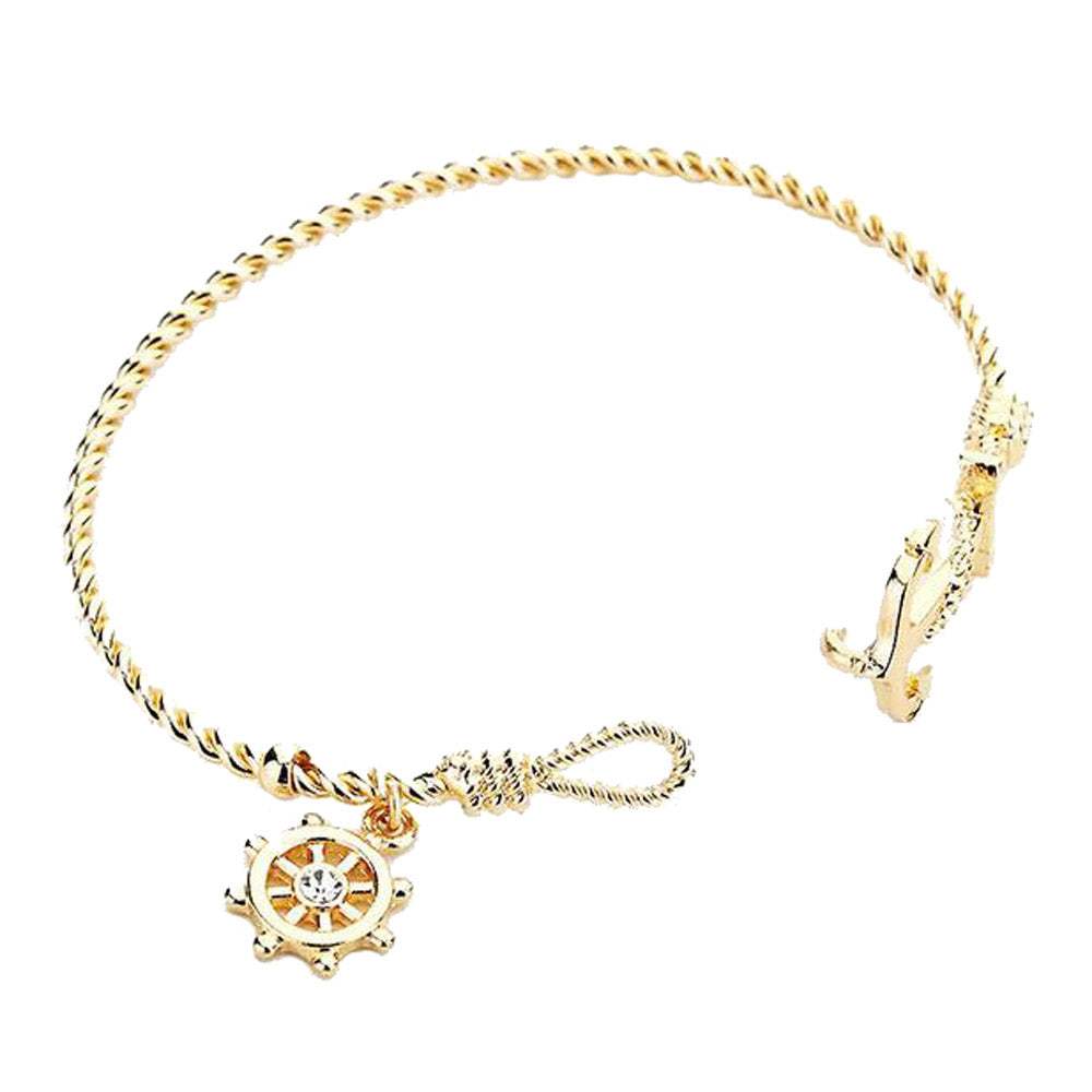 Nautical Anchor Helm Charm Hook Bracelet Anchor Bracelet - Madeline Love - Flyclothing LLC