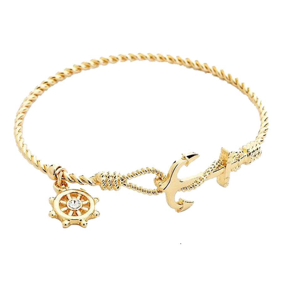 Nautical Anchor Helm Charm Hook Bracelet Anchor Bracelet - Madeline Love - Flyclothing LLC
