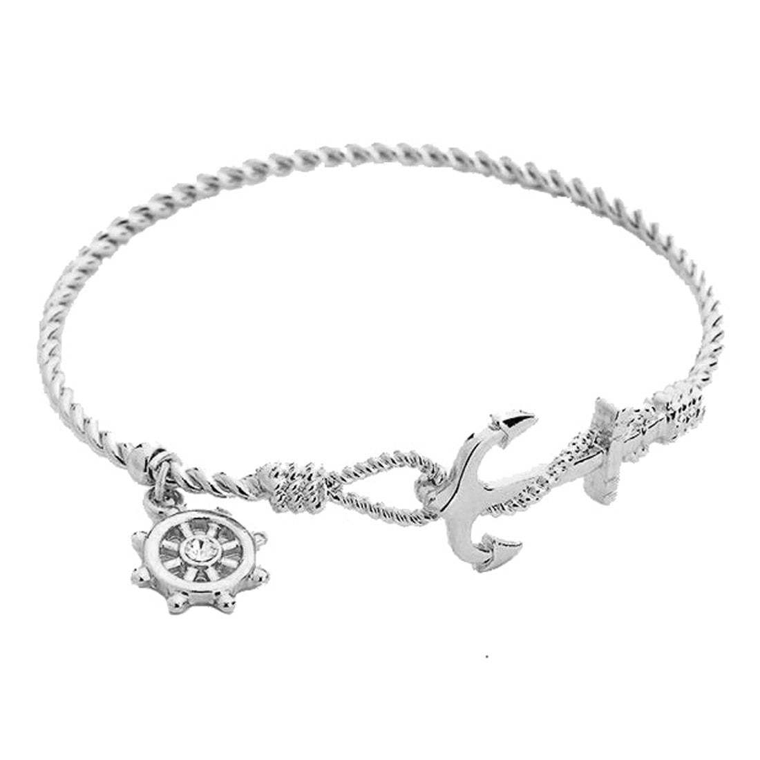 Nautical Anchor Helm Charm Hook Bracelet Anchor Bracelet - Madeline Love - Flyclothing LLC