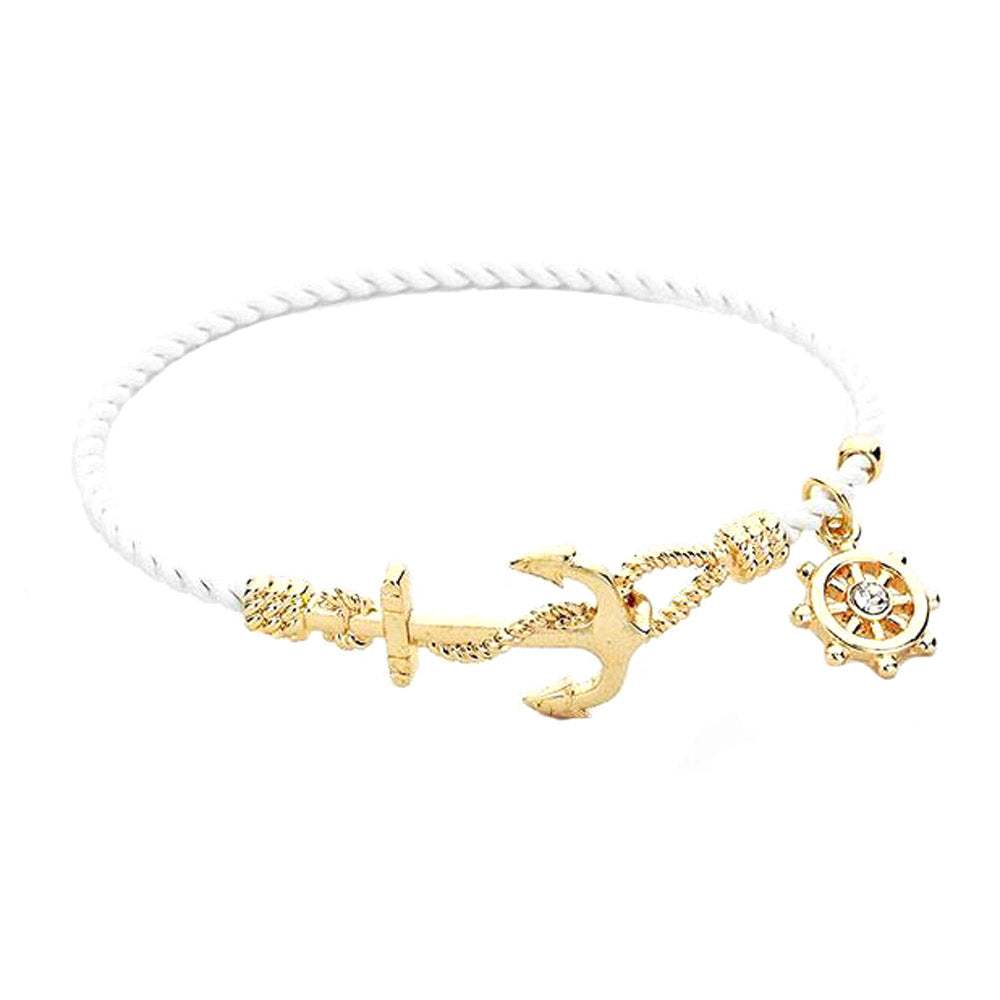 Nautical Anchor Helm Charm Hook Bracelet Anchor Bracelet - Madeline Love - Flyclothing LLC
