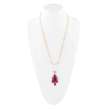 Neims Pink Carnelian Golden Pendant Necklace - Barse Jewelry - Flyclothing LLC