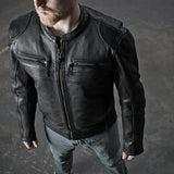 Nemesis Men's Motorcycle Leather Jacket - First Manufacturing Company - Flyclothing LLC