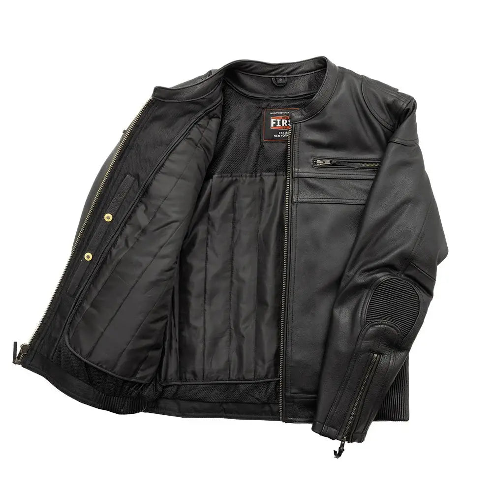 Nemesis Men's Motorcycle Leather Jacket - First Manufacturing Company - Flyclothing LLC
