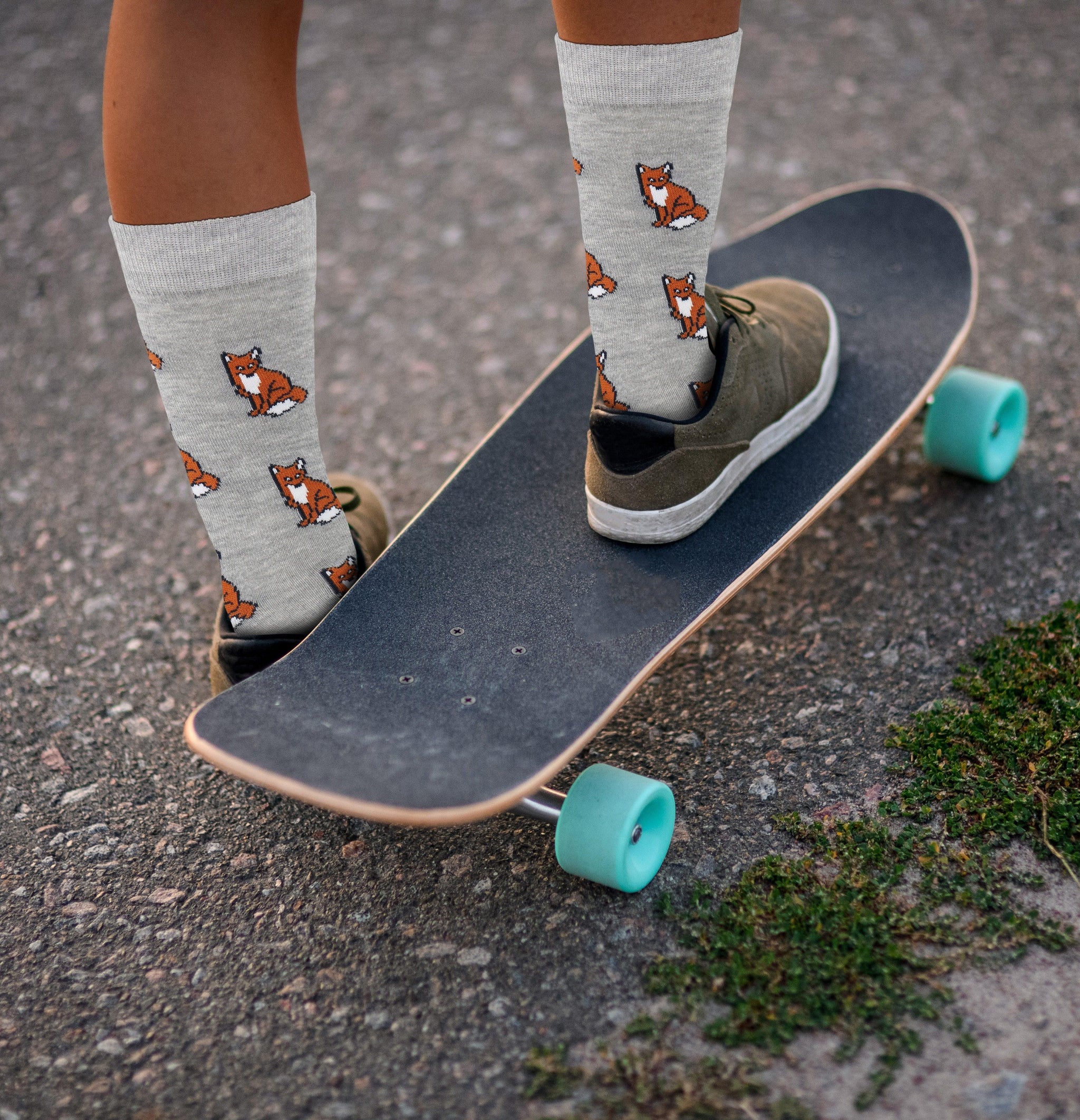 Sitting Fox Animal Socks - Comfy Cotton for Men & Women - Real Sic - Flyclothing LLC