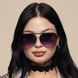 Cristina - Tangle Free - Faded Purple & Pink Aviator Sunglasses - TopFoxx - Flyclothing LLC