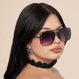 Bella Faded Purple and Pink - Tangle Free Aviator Sunglasses - TopFoxx - Flyclothing LLC
