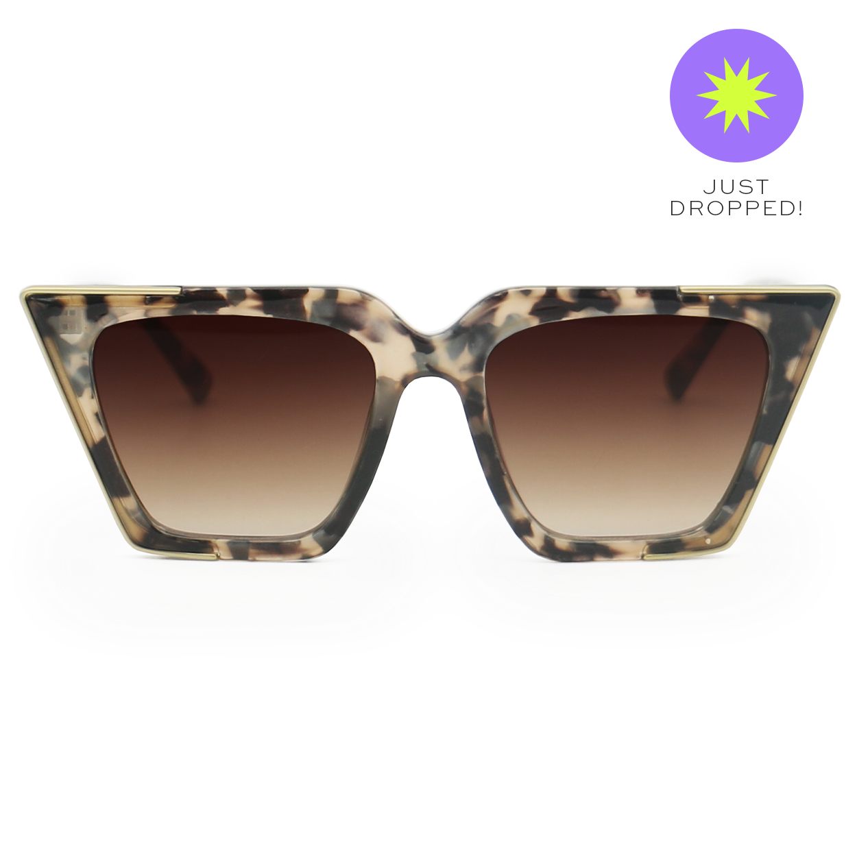 The CEO - Sustainable Tortoise Frame Brown Lens Cateye Sunglasses - TopFoxx - Flyclothing LLC