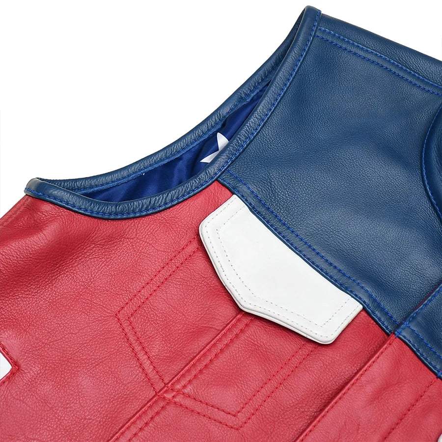 Patriot Rebel Men's Motorcycle Leather Vest - First Manufacturing Company - Flyclothing LLC