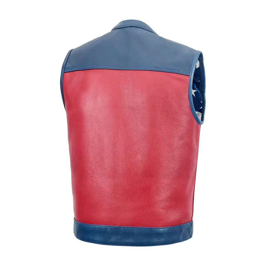 Patriot Rebel Men's Motorcycle Leather Vest - First Manufacturing Company - Flyclothing LLC