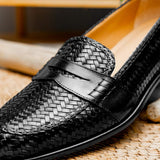 15-585-BLK NICOLA Italian Calfskin Basketweave, Black - Zelli Italia - Flyclothing LLC