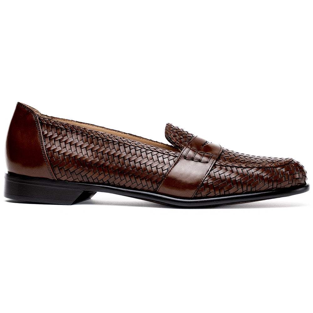15-585-BRN NICOLA Italian Calfskin Basketweave, Dark Brown - Zelli Italia - Flyclothing LLC