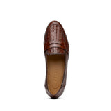 15-585-BRN NICOLA Italian Calfskin Basketweave, Dark Brown - Zelli Italia - Flyclothing LLC