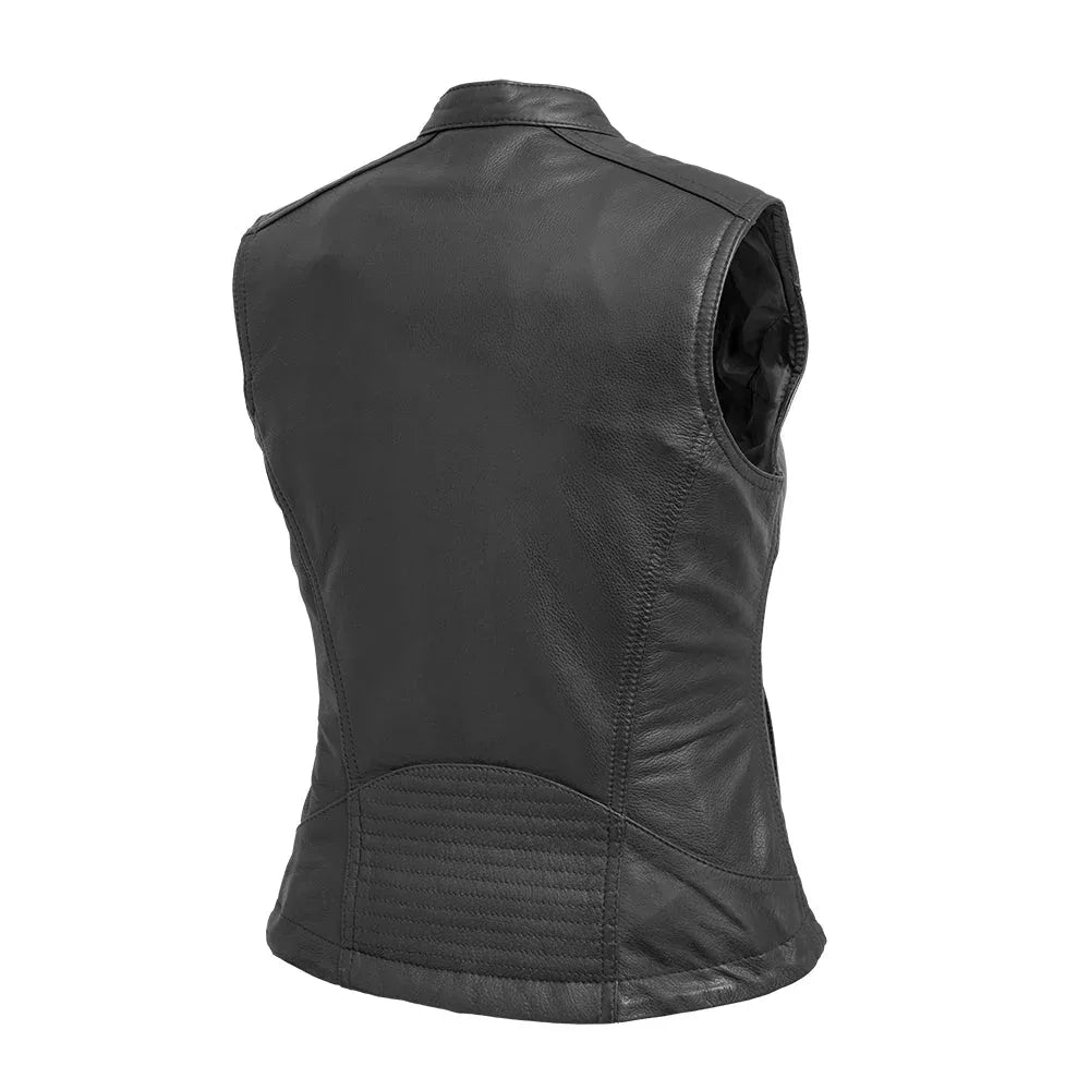 Nina Women's Motorcycle Leather Vest - First Manufacturing Company - Flyclothing LLC
