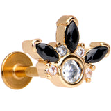 1/4 Clear CZ Gem Rose Gold Tone Anodized Cartilage Tragus Earring - BodyCandy - Flyclothing LLC