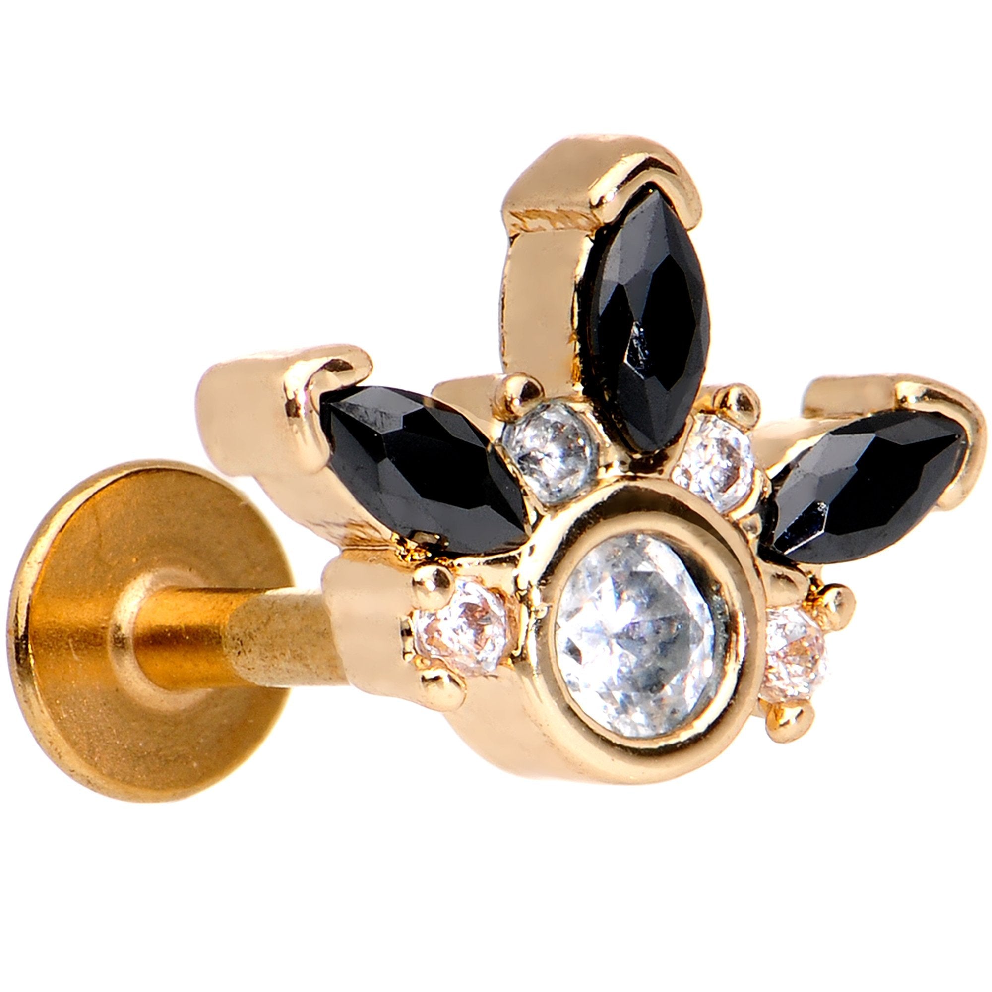 1/4 Clear CZ Gem Rose Gold Tone Anodized Cartilage Tragus Earring - BodyCandy - Flyclothing LLC