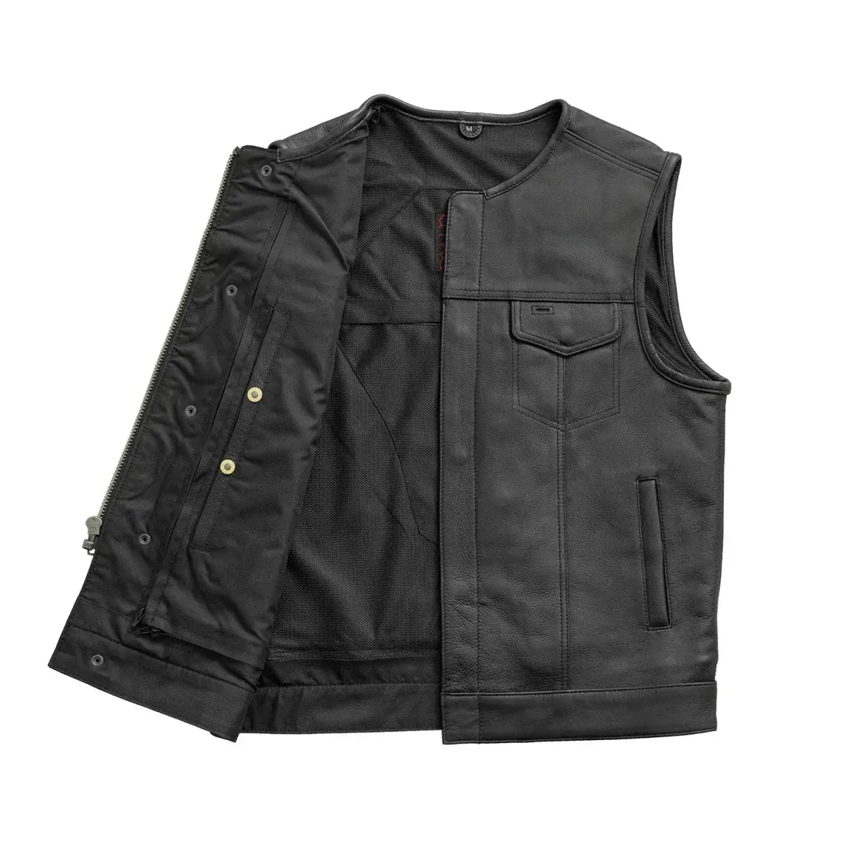 No Rival - Men's Motorcycle Leather Vest - First Manufacturing Company - Flyclothing LLC