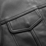 No Rival - Men's Motorcycle Leather Vest - First Manufacturing Company - Flyclothing LLC