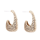 Nomad Textured Golden Half Hoop Earrings - Barse Jewelry - Flyclothing LLC