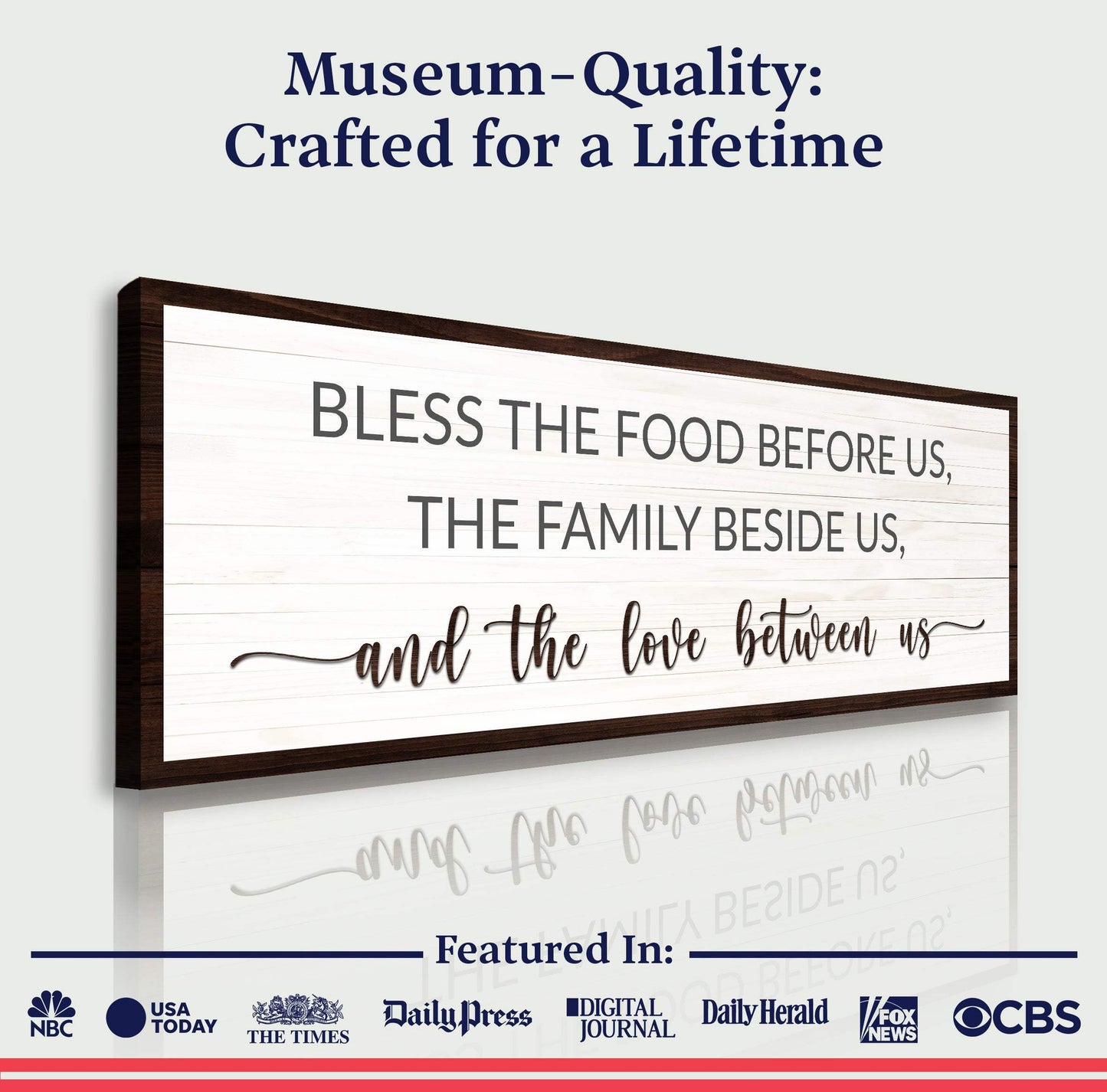 Bless The Food Before Us And The Love Between Us Sign II - Tailored Canvases - Flyclothing LLC